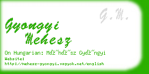 gyongyi mehesz business card